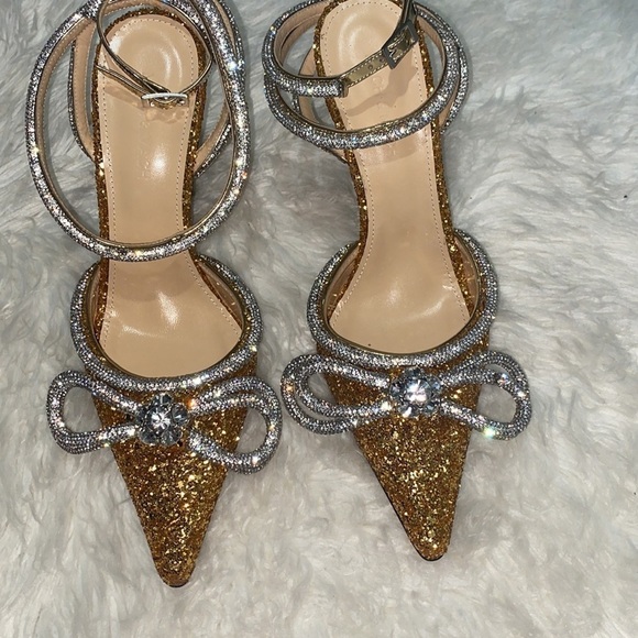 New Mach & Mach Double Bow Crystal embellished‎ glitter pump size 38.5EU - Picture 13 of 15